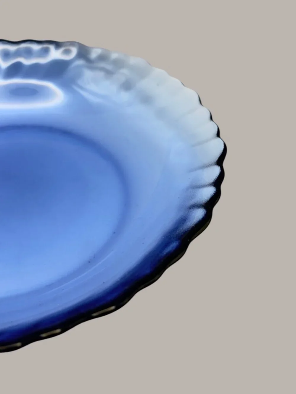 Vintage Arcoroc France Cobalt Blue Swirl Glass Bowls Set of 3 - 7